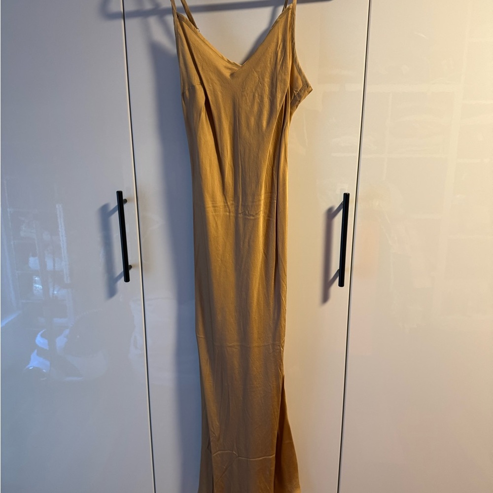 Nation Ltd Sofia Bias Cut Maxi Dress in Gold